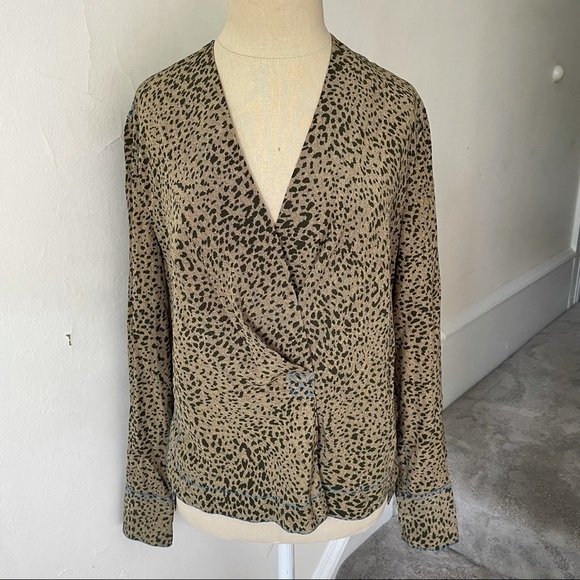 Rag & Bone Shields Leopard Print Silk Top EUC - Picture 5 of 10